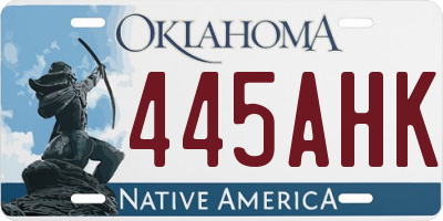 OK license plate 445AHK