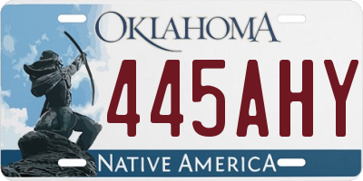 OK license plate 445AHY