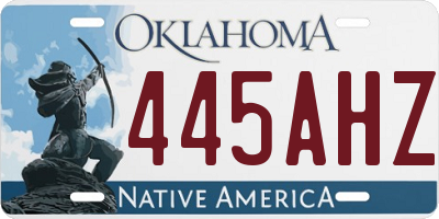 OK license plate 445AHZ
