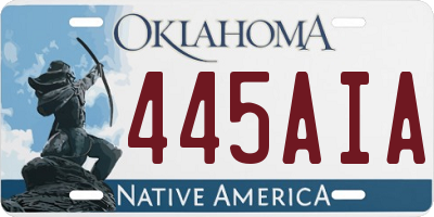 OK license plate 445AIA
