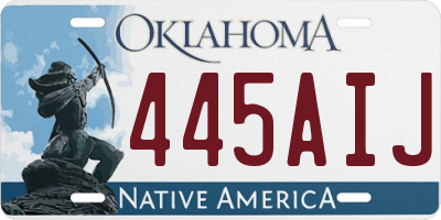 OK license plate 445AIJ