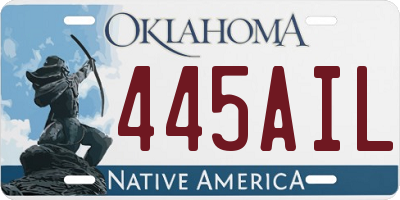 OK license plate 445AIL
