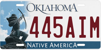 OK license plate 445AIM