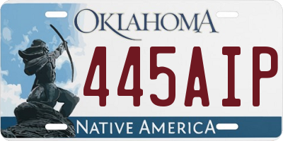 OK license plate 445AIP