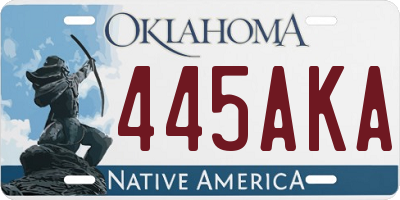 OK license plate 445AKA