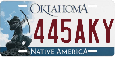 OK license plate 445AKY