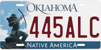 OK license plate 445ALC