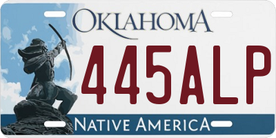 OK license plate 445ALP
