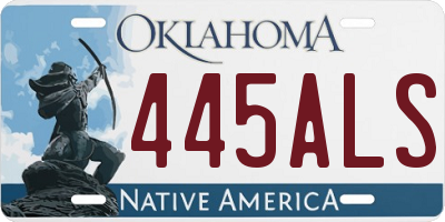 OK license plate 445ALS
