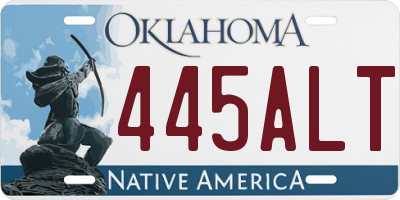 OK license plate 445ALT
