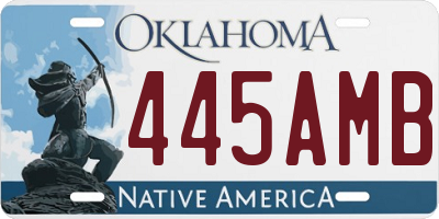 OK license plate 445AMB