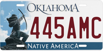 OK license plate 445AMC