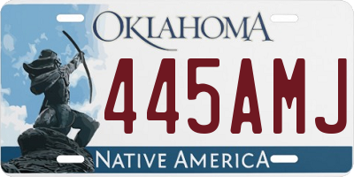 OK license plate 445AMJ