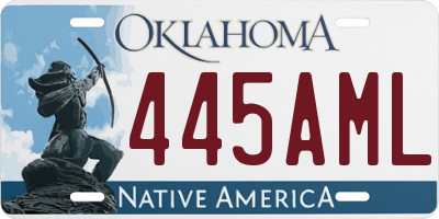 OK license plate 445AML