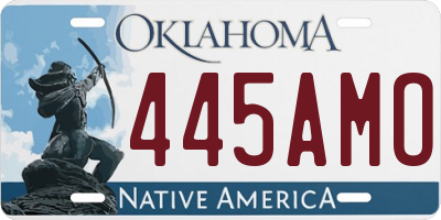 OK license plate 445AMO