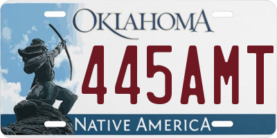 OK license plate 445AMT