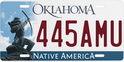 OK license plate 445AMU