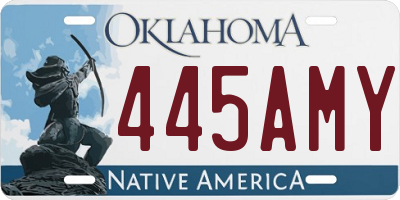 OK license plate 445AMY