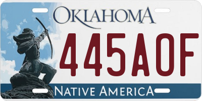 OK license plate 445AOF