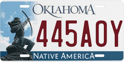 OK license plate 445AOY