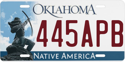 OK license plate 445APB