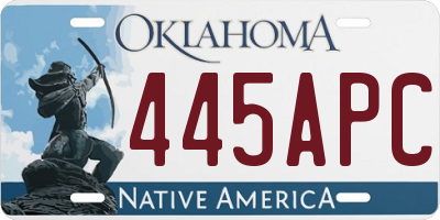 OK license plate 445APC