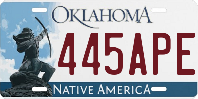 OK license plate 445APE