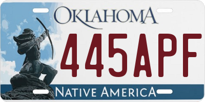OK license plate 445APF