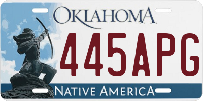 OK license plate 445APG