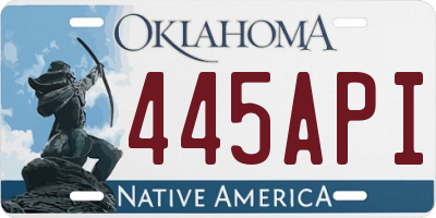 OK license plate 445API
