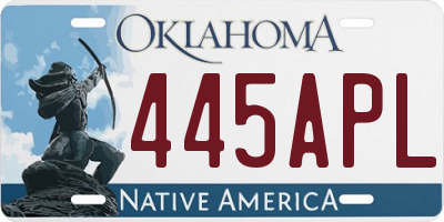 OK license plate 445APL