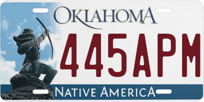 OK license plate 445APM