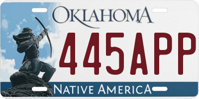 OK license plate 445APP