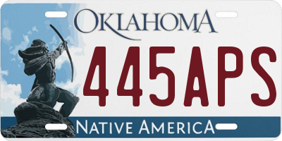 OK license plate 445APS