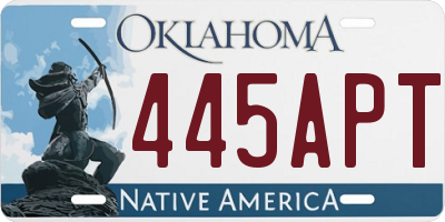 OK license plate 445APT