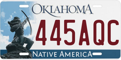 OK license plate 445AQC