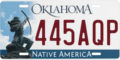 OK license plate 445AQP