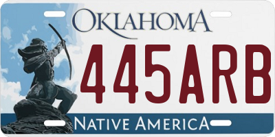OK license plate 445ARB