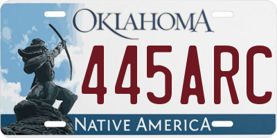 OK license plate 445ARC