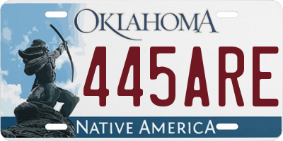 OK license plate 445ARE