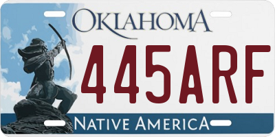 OK license plate 445ARF