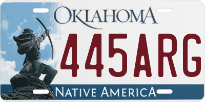 OK license plate 445ARG