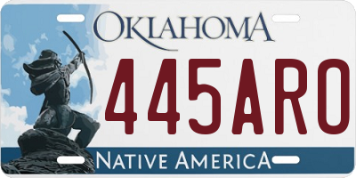 OK license plate 445ARO