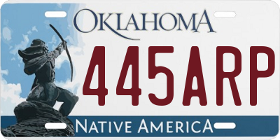 OK license plate 445ARP
