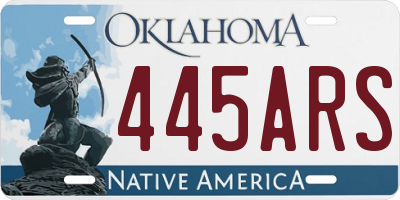 OK license plate 445ARS