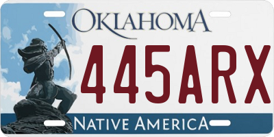 OK license plate 445ARX