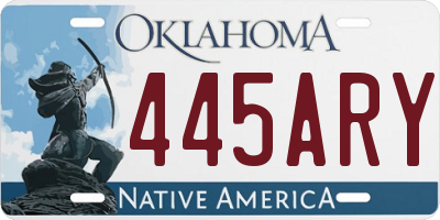 OK license plate 445ARY