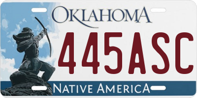 OK license plate 445ASC