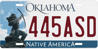 OK license plate 445ASD