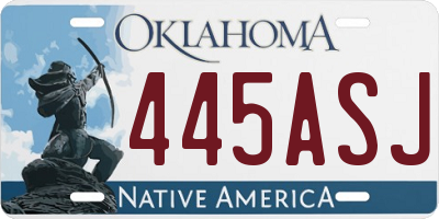 OK license plate 445ASJ
